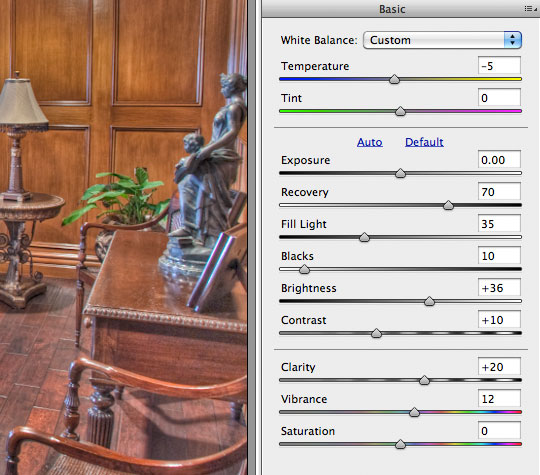 My basic Adobe Camera Raw Adjustments