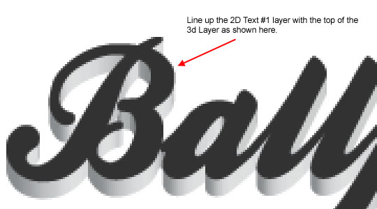 Move the 2D layer into position over the 3D layer