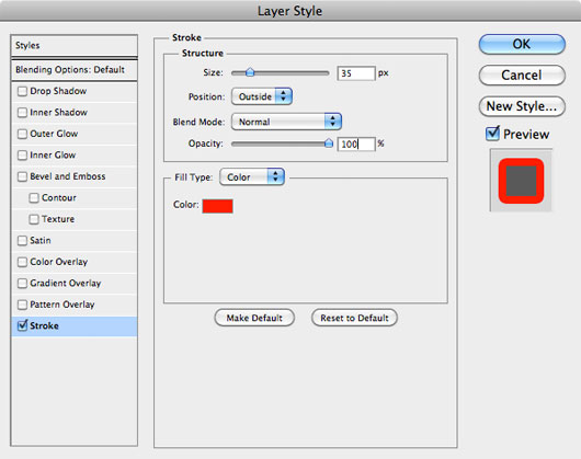 Tambahkan Stroke Layer Style